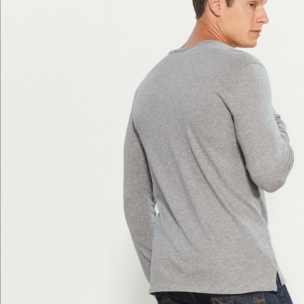 Vince Long-Sleeve Raw Edge Henley